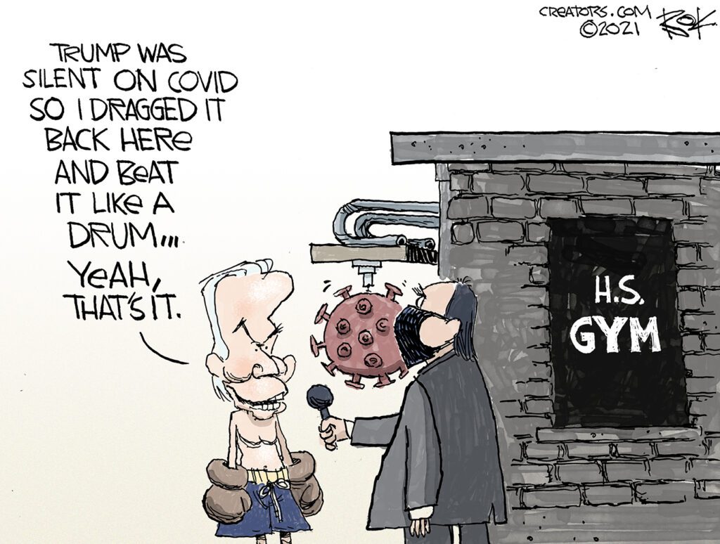 Trump vaccine effort, biden, behind the gym