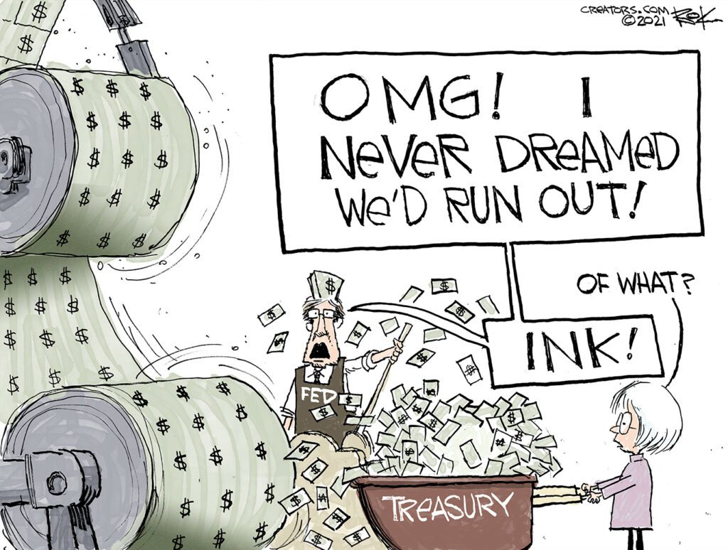 Fed funny money, treasury, Yellen, debt