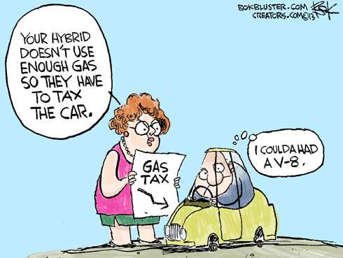 tax hybrid car success - cartoon - bokbluster.com