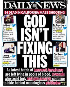 Front Page New York Daily News Dec 3. 2015