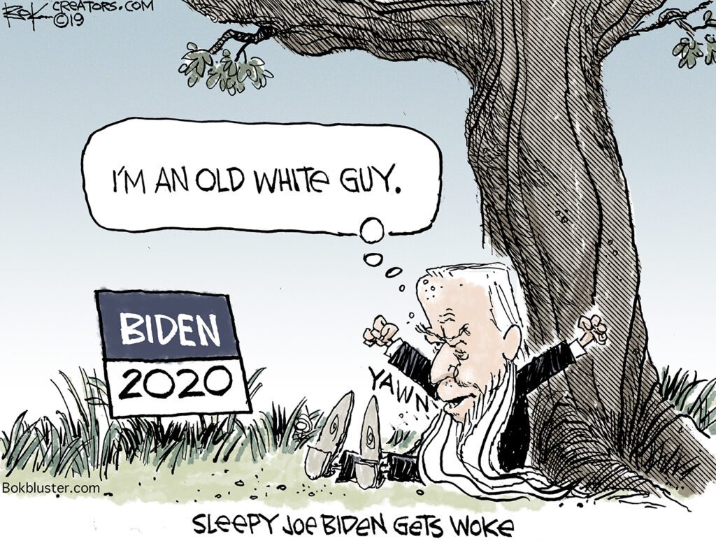 Biden, old white guy, sleepy joe biden gets woke, 2020 campaign