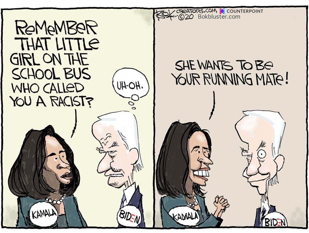 little girl on school bus, kamala harris, joe biden