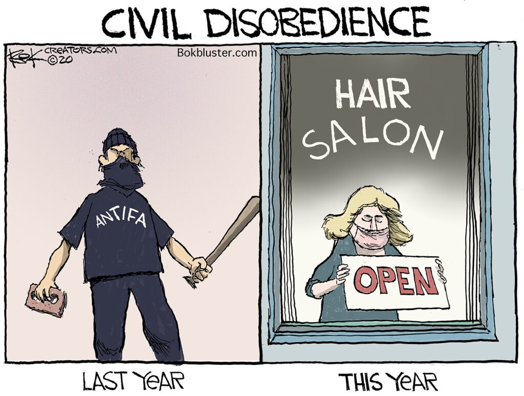 Civil Disobedience, hair salon, barber shop, corona virus