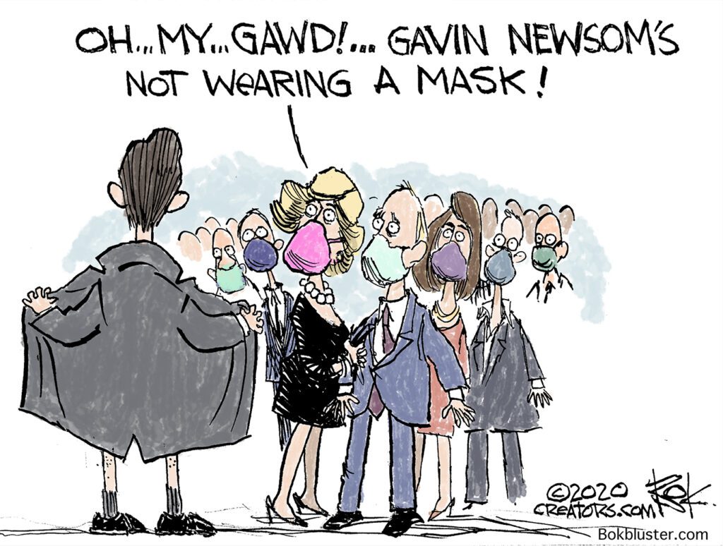 gavin newsom, unmasked, french laundry